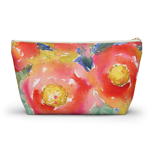 Citrus Bloom Watercolor Painted Accessory Pouch