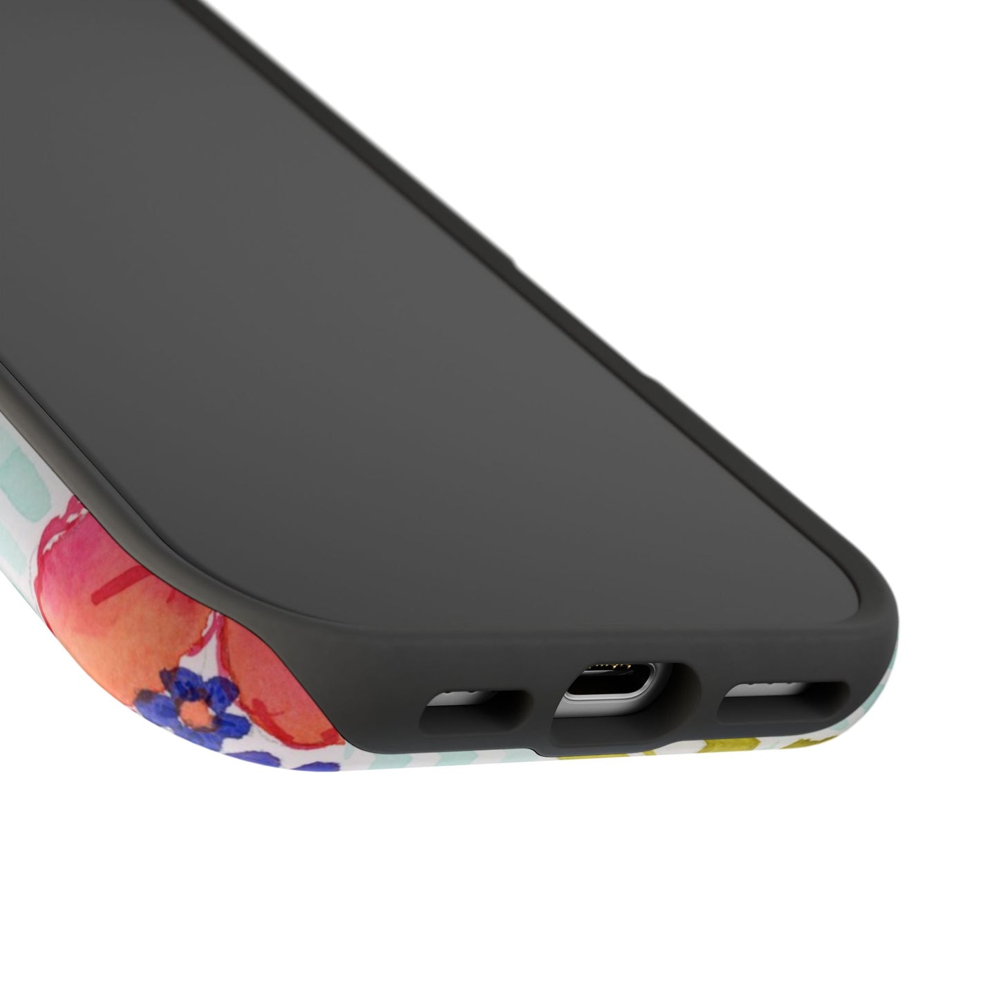 Citrus Splash Mag Phone Case, Aqua & Orange Magnetic Flower Phone Cover