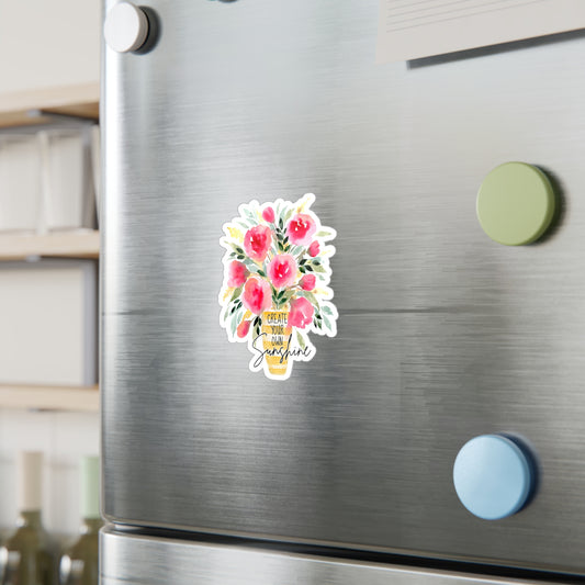 Floral Sticker 'Create your own Sunshine' Original Watercolor Decal