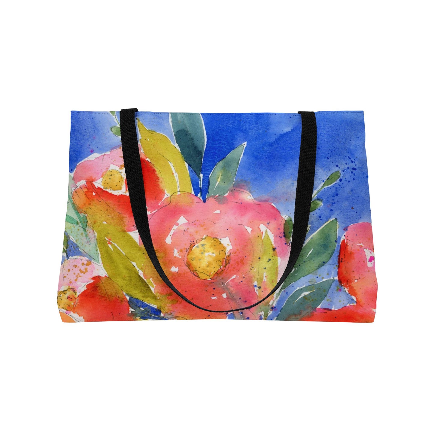 Big Bloom Weekender, Bold Citrus Floral Watercolor, Weekender Tote Bag