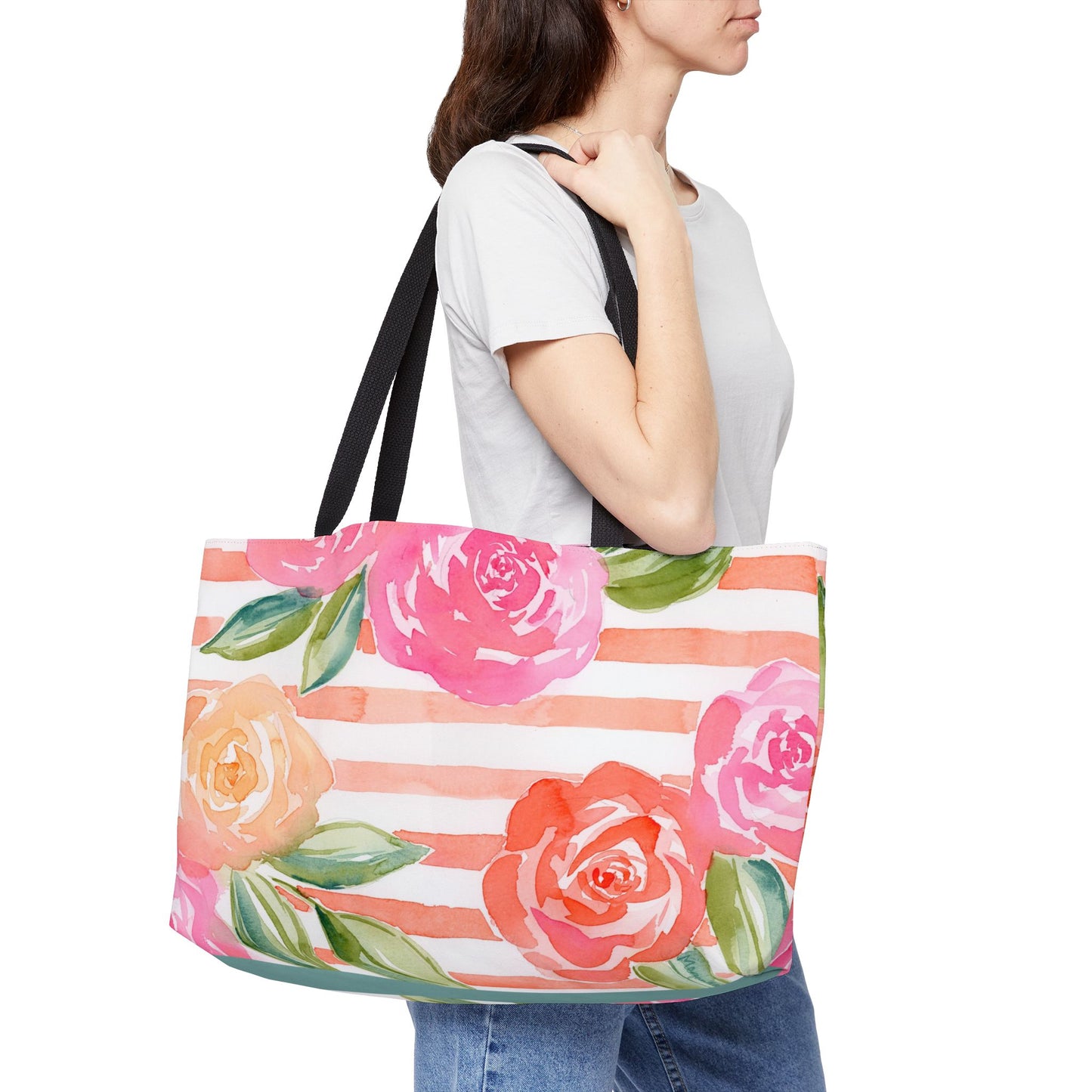 Peachy Keen Bloom Weekender Tote Bag