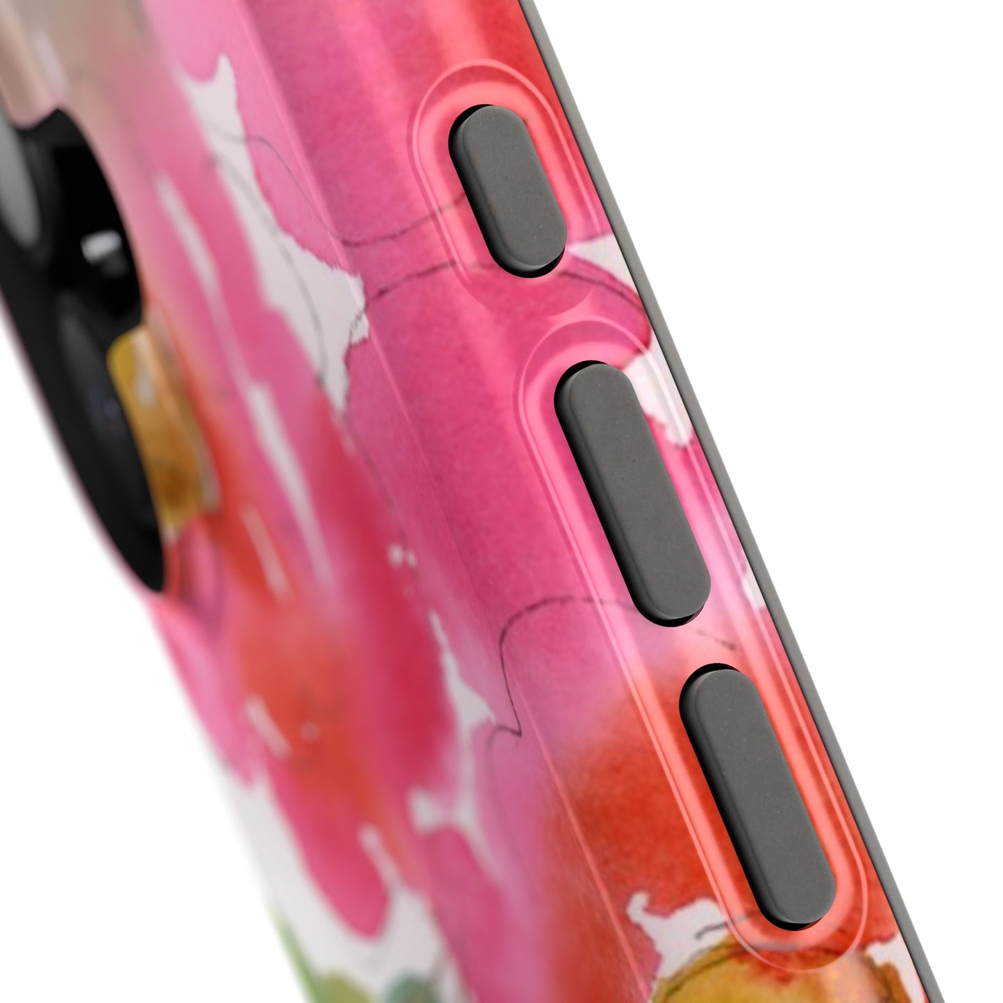 Sweet Pea Mag Phone Case, Pink & Green Magnetic Flower Phone Cover