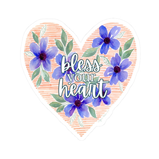 Floral Heart Sticker 'Bless your Heart'