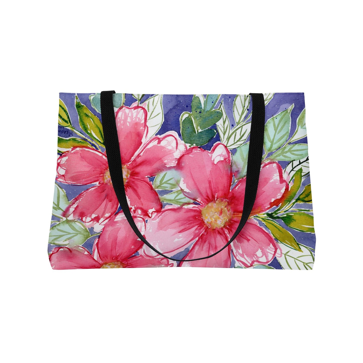 Big Bloom Weekender,  Loose Watercolor Painting with Big Pink Floral Blooms
