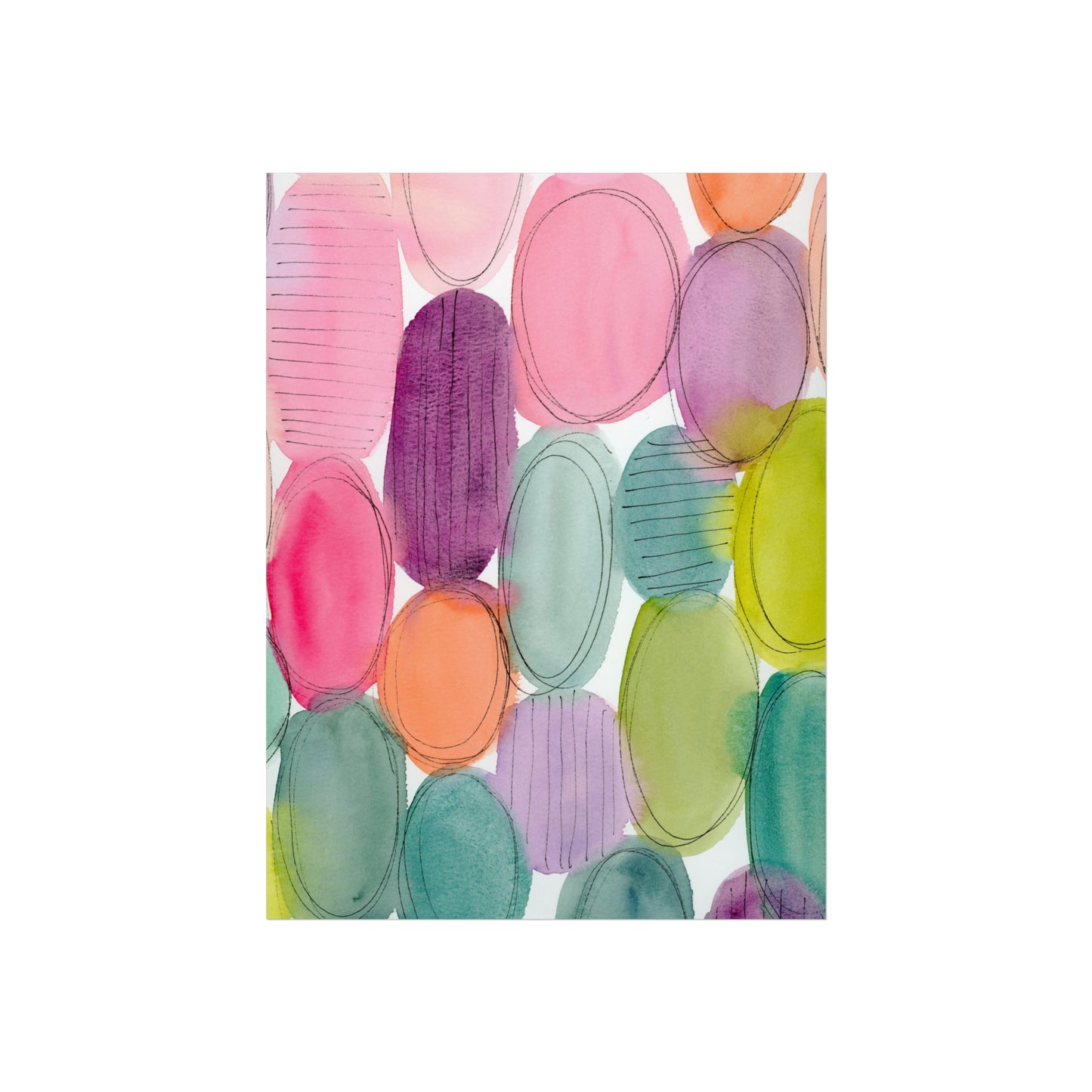 Abstract Art Print, Watercolor Fine Art Prints, Colorful Dots Print