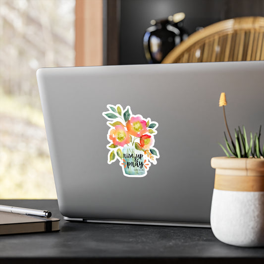 Floral Sticker 'Rise up and Pray'