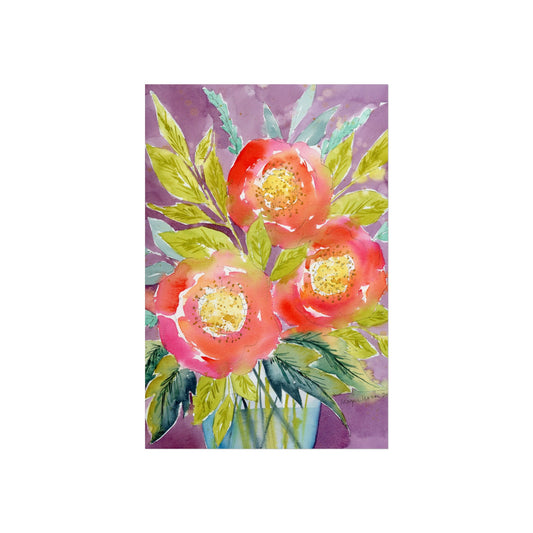 Colorful Watercolor Print, Bold Floral Print, Pink & Purple Floral Watercolor Fine Art Prints