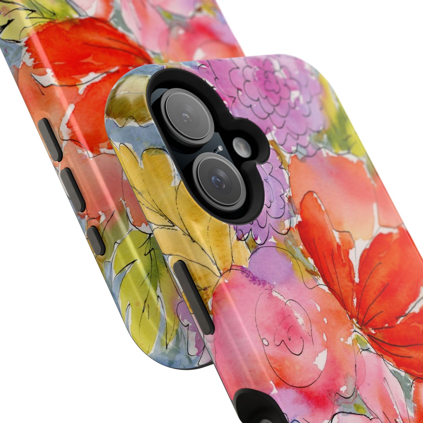 Magnetic Watercolor Flower Phone Case, Floral iPhone Case
