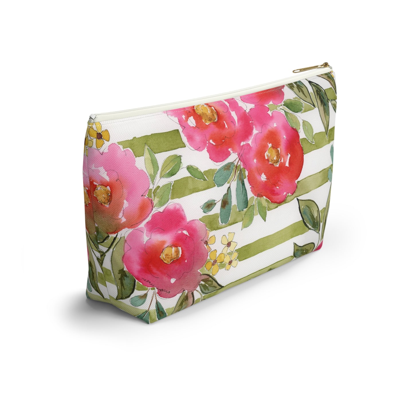 Sweet Pea Accessory Pouch w T-Bottom, Petals & Pinstripe Collection