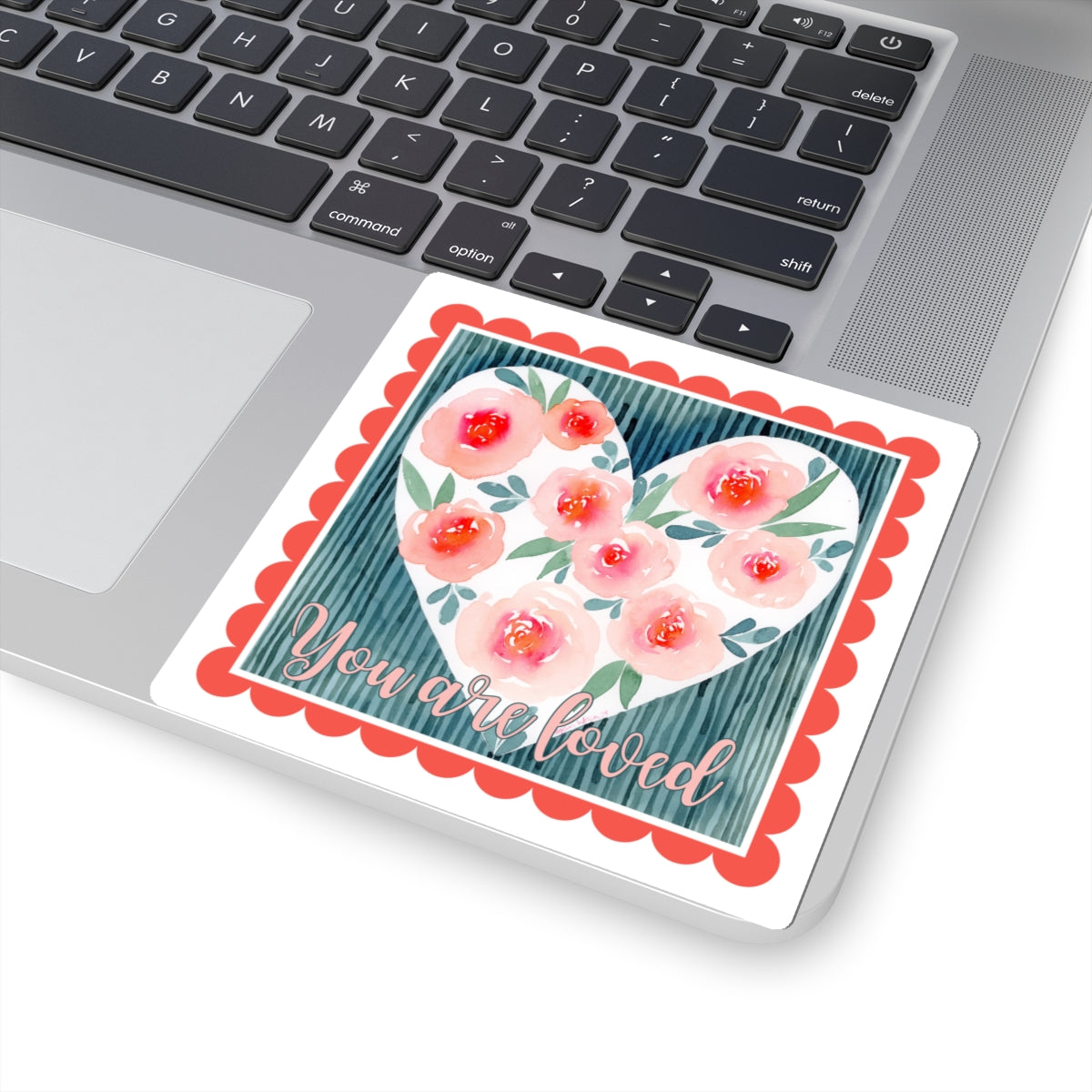 Floral Heart Sticker 'You Are Loved'