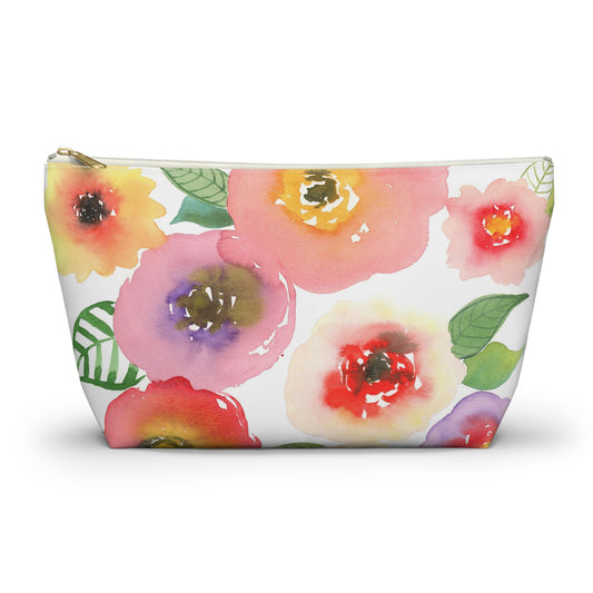 Soft Floral Accessory Pouch