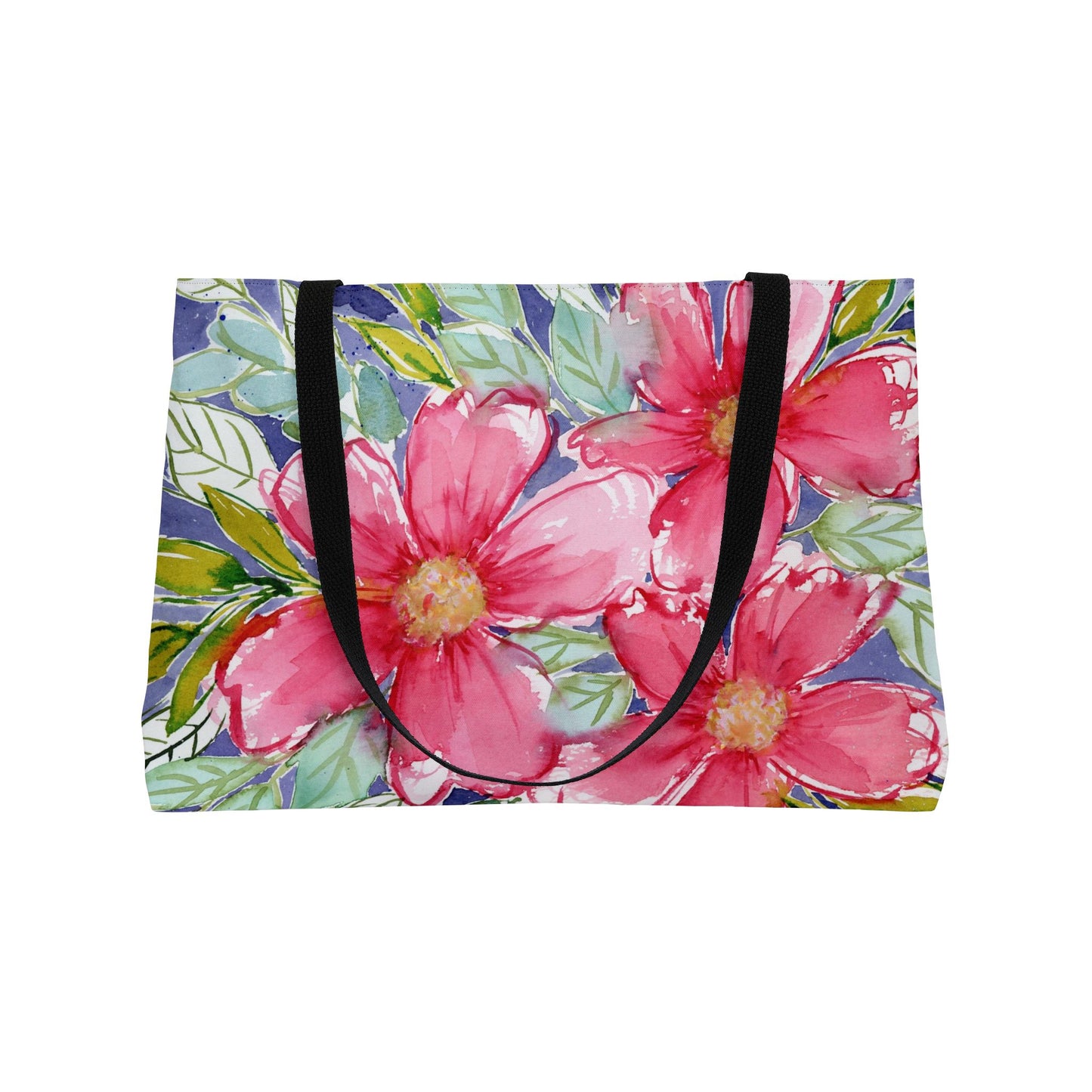Big Bloom Weekender,  Loose Watercolor Painting with Big Pink Floral Blooms