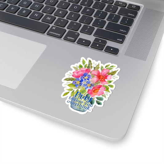 Colorful Positive Sticker, 'Pray before you overthink'