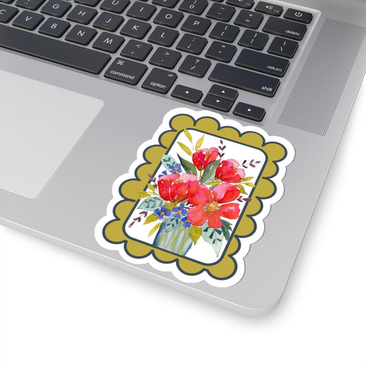 Colorful Floral Framed Watercolor Sticker