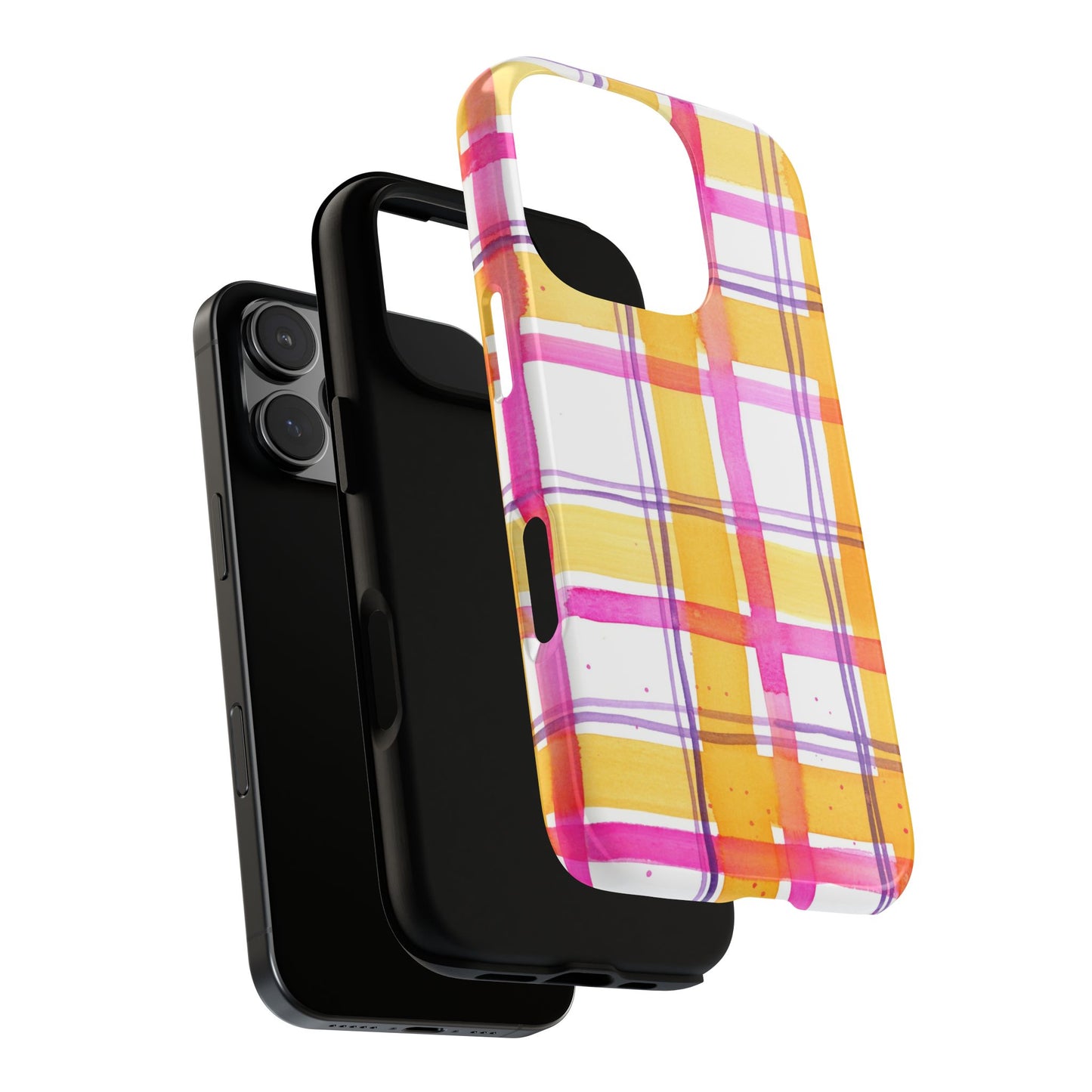 Plaid and Playful, Watercolor Painted Phone Case