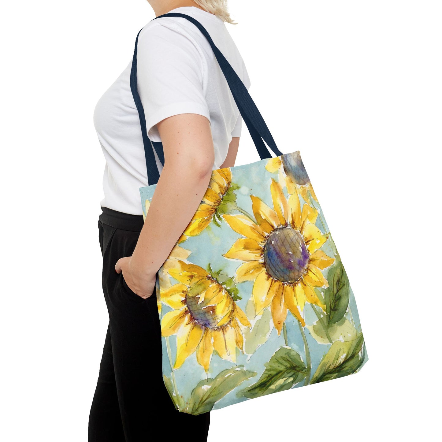 Watercolor Sunflower Tote Bag