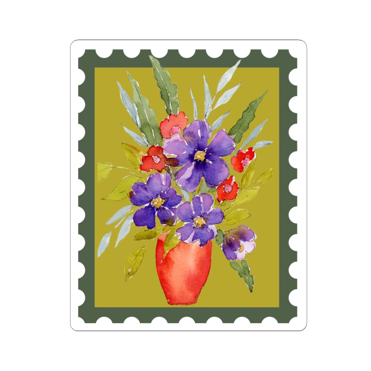 Bright Watercolor Floral Sticker