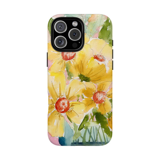 Pocketful of Sunshine Classic Phone Case, Yellow Blooms Phone Case, Yellow Flowers, Watercolor Phone Case