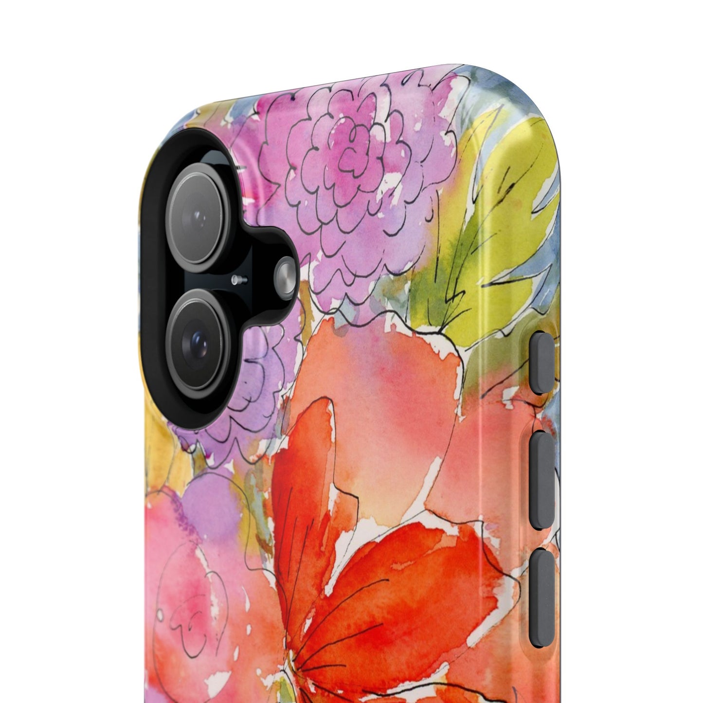Magnetic Watercolor Flower Phone Case, Floral iPhone Case