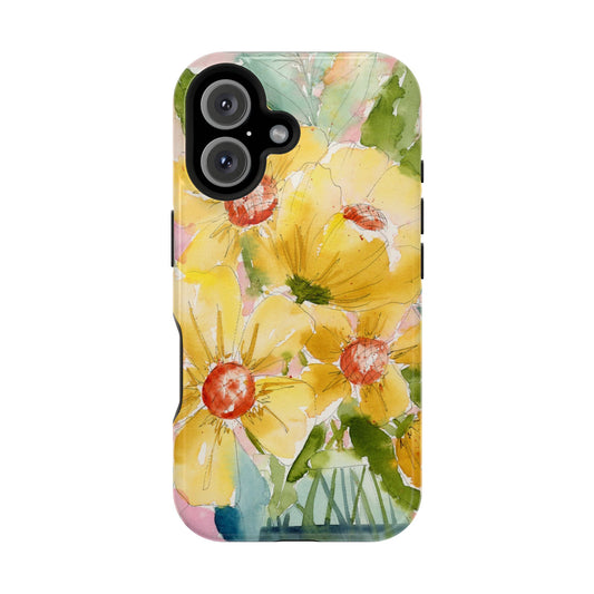 Magnetic Joyful Yellow Flower Phone Case